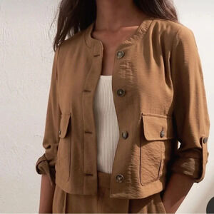 Banana Republic NEW!! Brown Cropped Safari Jacket Size 10